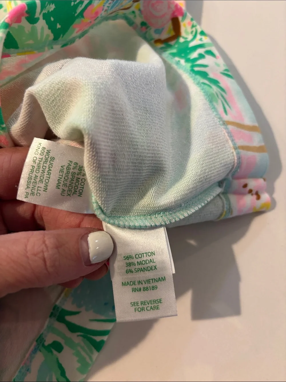 Lilly Pulitzer Tropical Print Quarter-Zip Pullover/Cover Up Jacket - Pink & Aqua